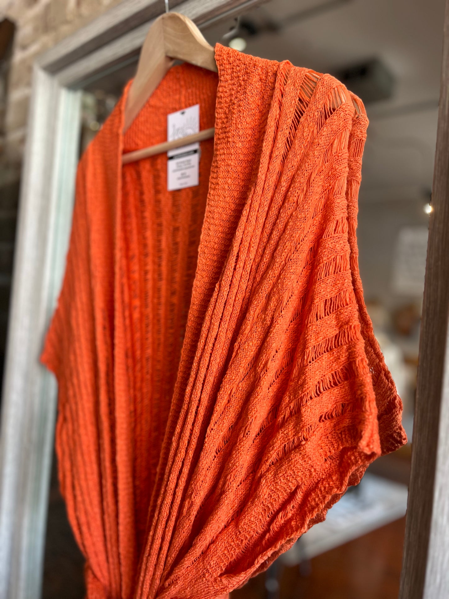 Long Tie Cardigan- Orange
