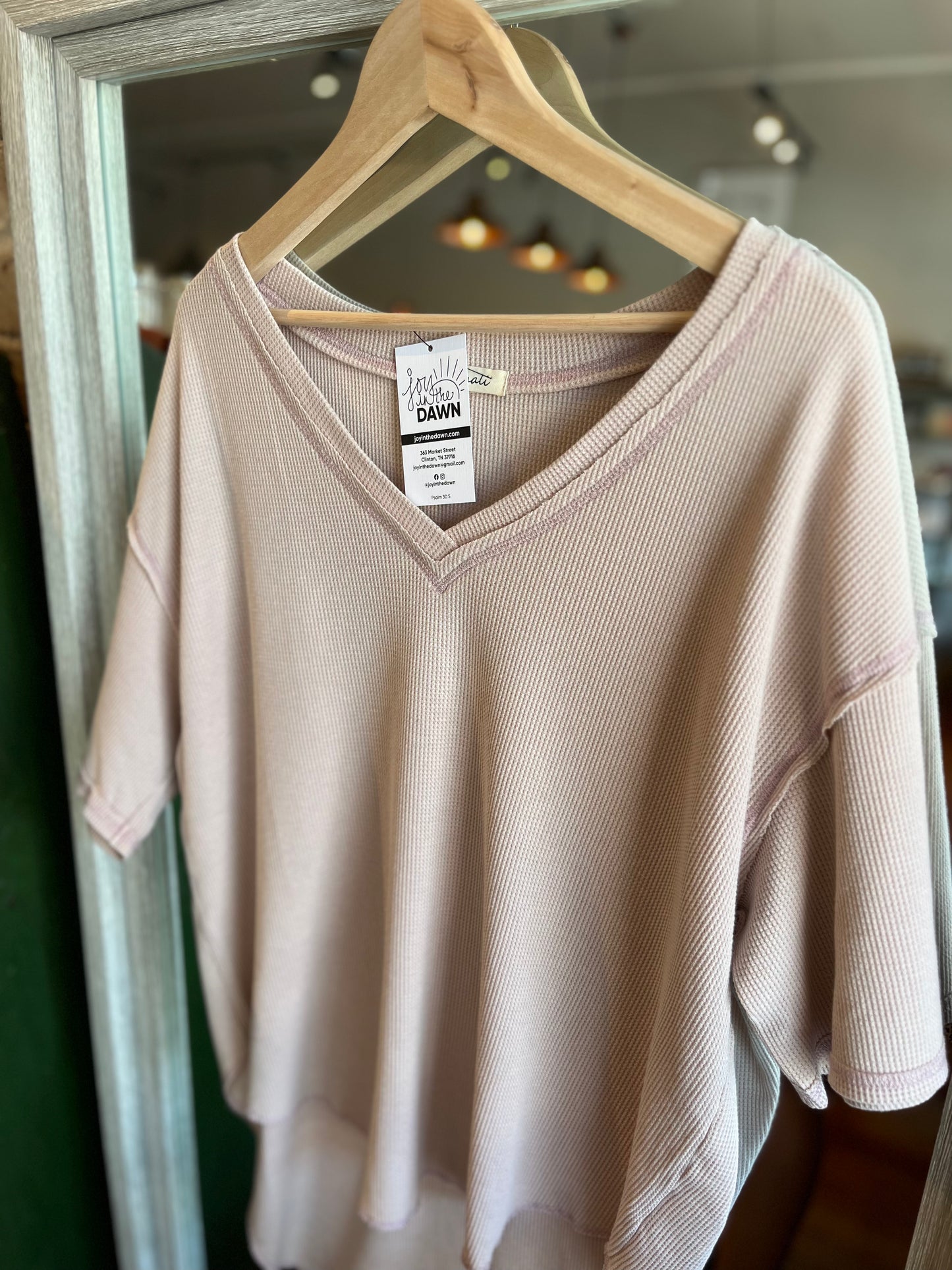 Mineral Washed Knit Shirt- Mauve
