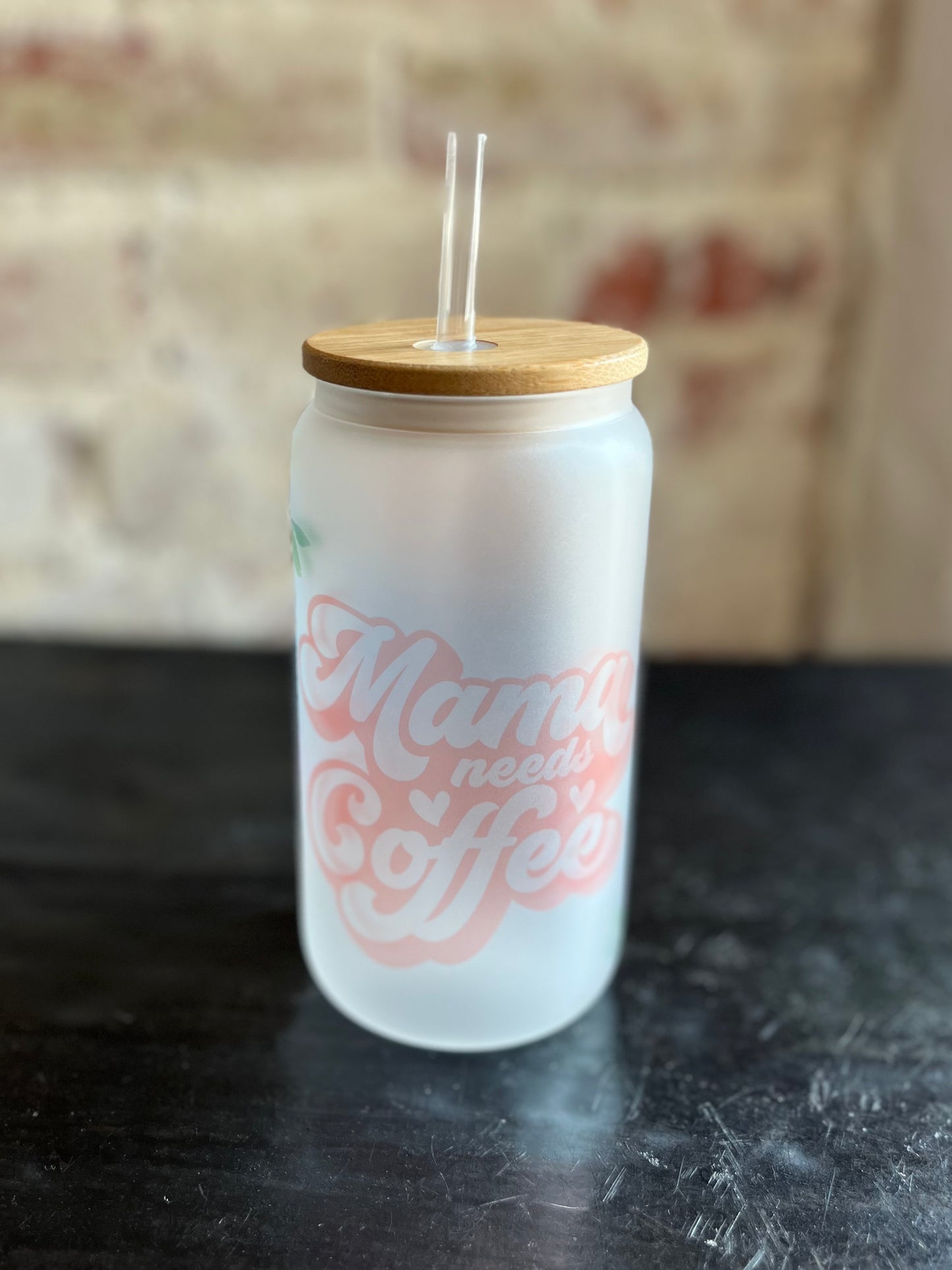 Mama Needs Coffee Can Glass w/ Lid