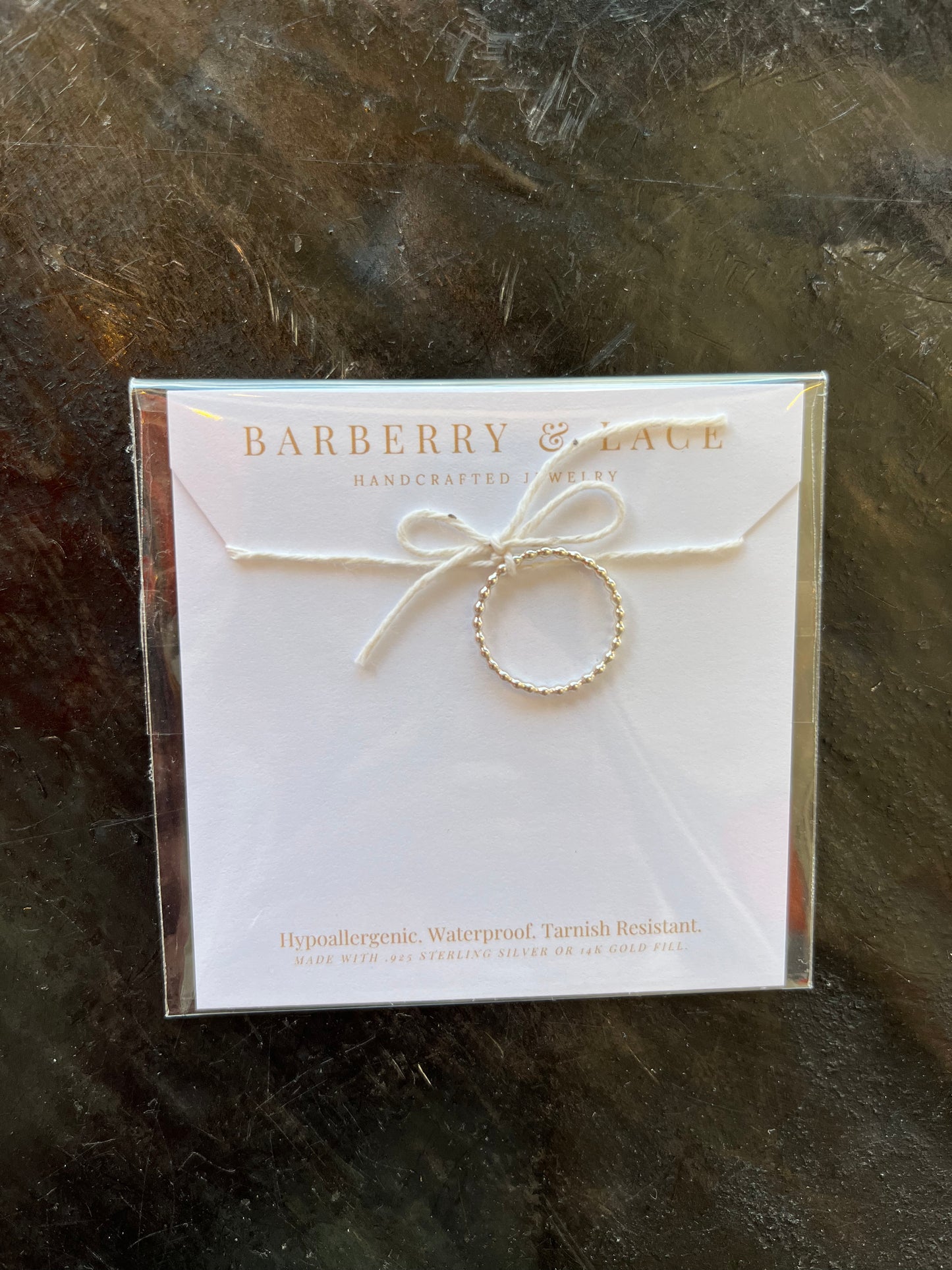 Beaded Stacking Ring- Sterling Silver