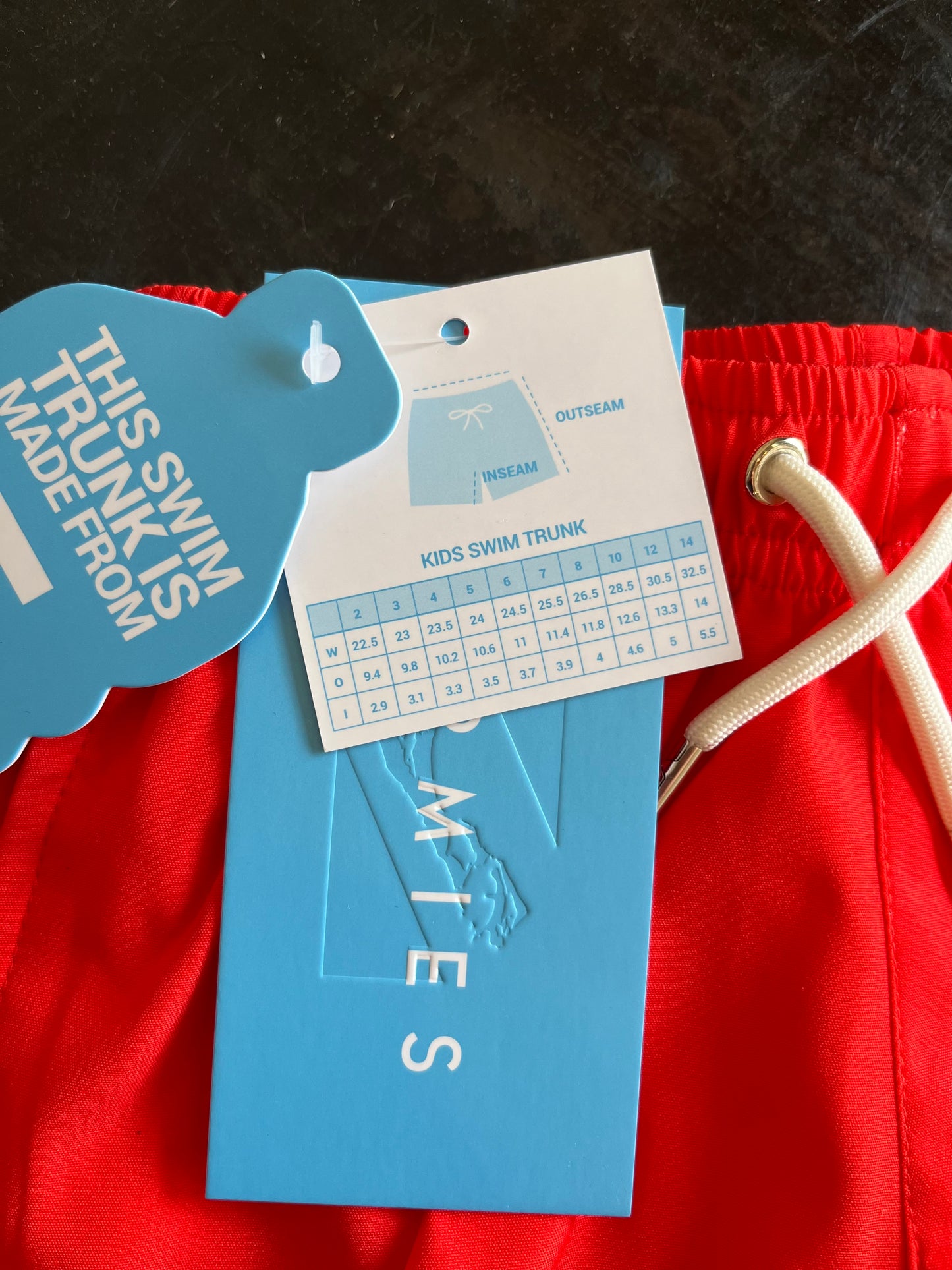 Shark Child Swim Trunks- Red