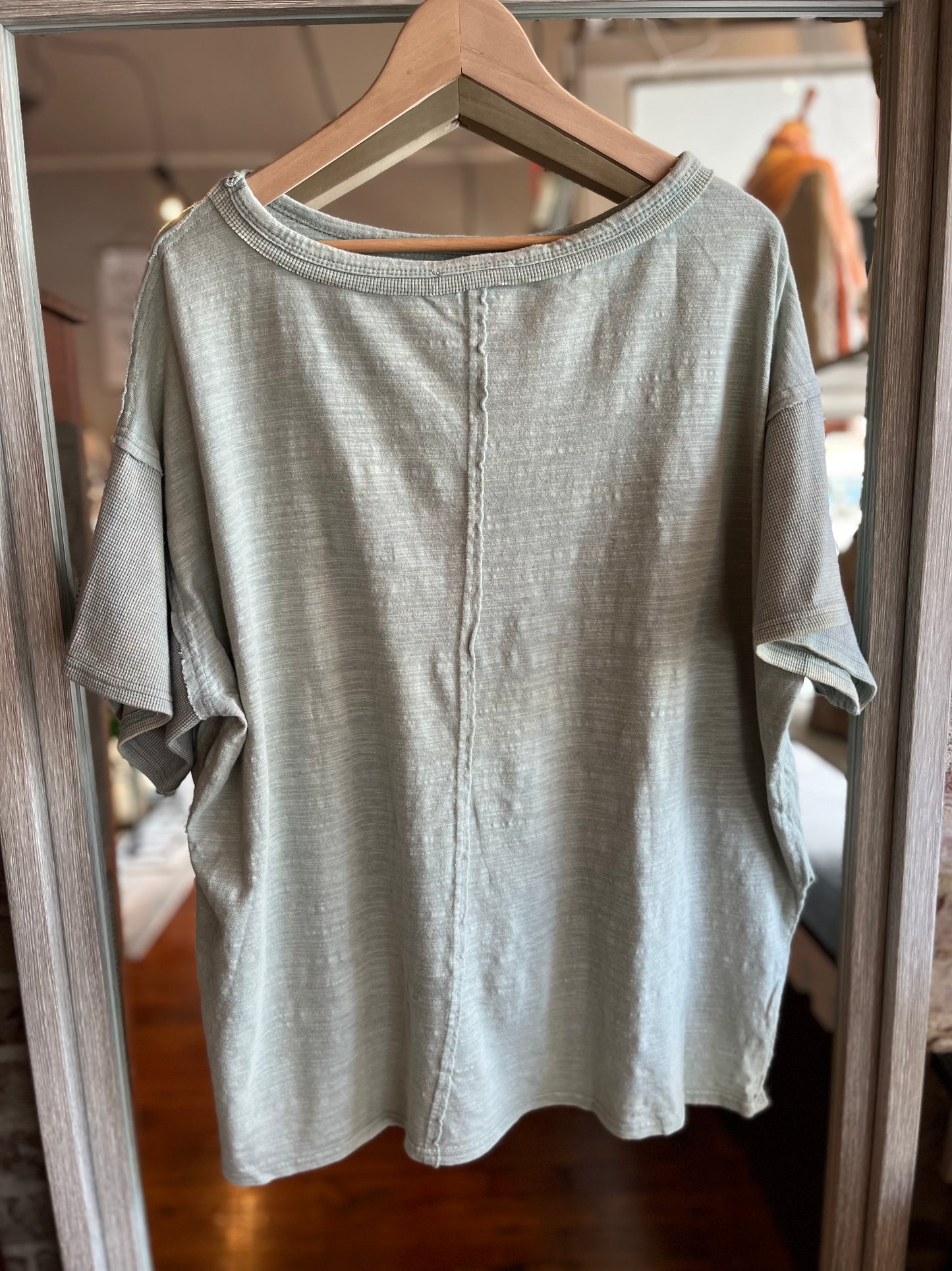 Thermal Sleeve Tee- Light Blue