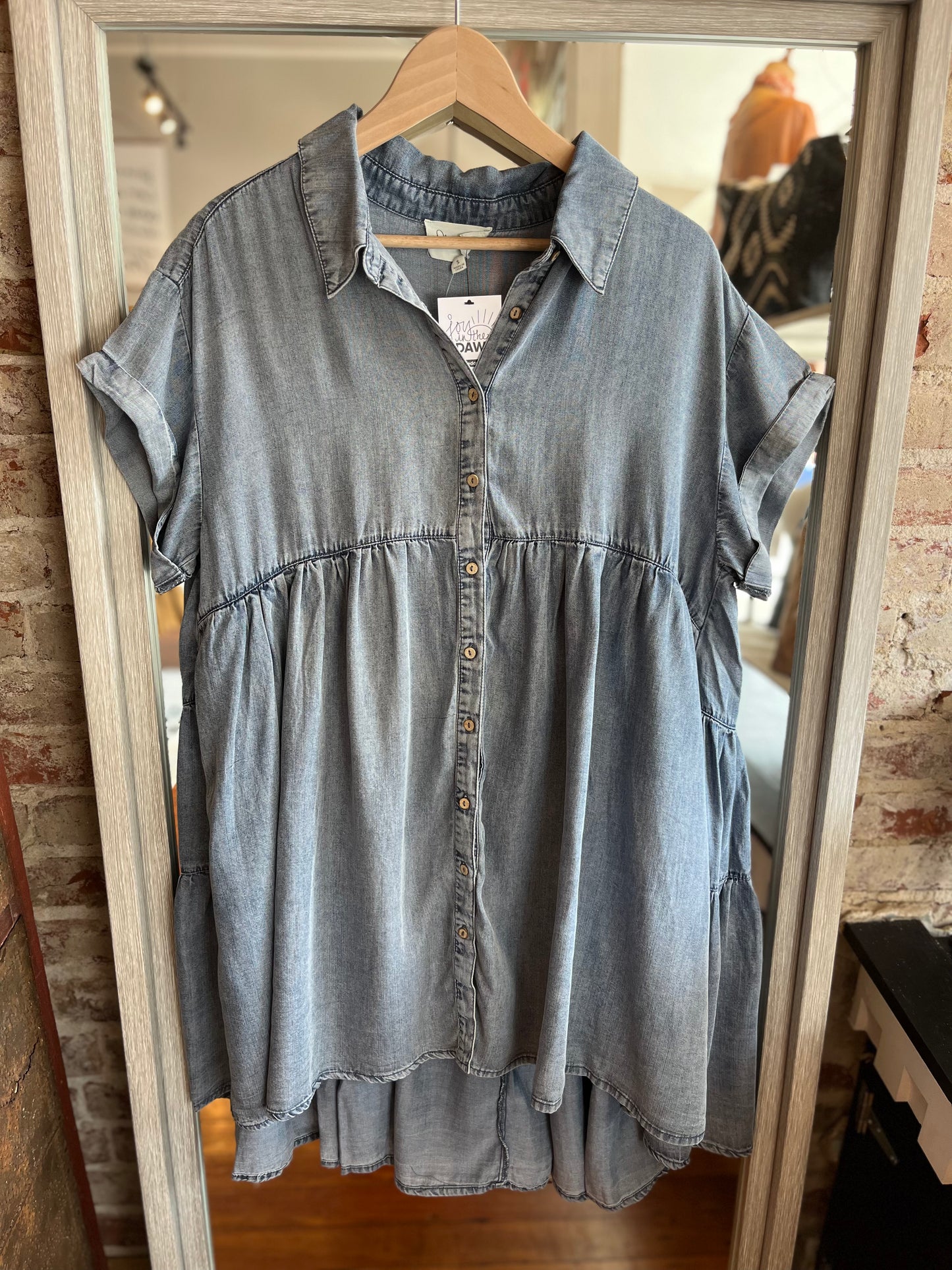 Chambray Ruffle Tunic
