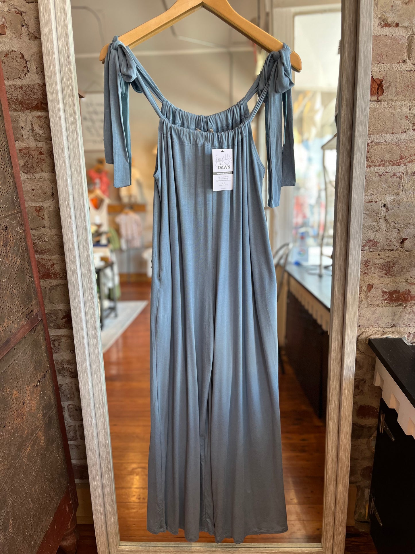 Forever Relaxed Gathered Jumpsuit- Light Denim