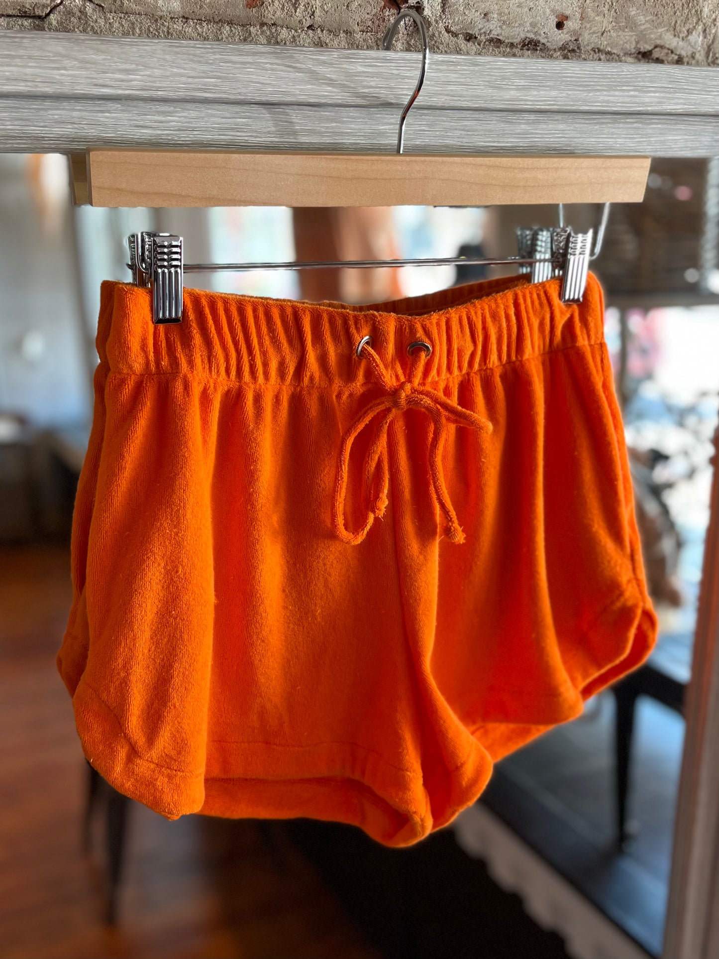 Orange Terry Cloth Shorts