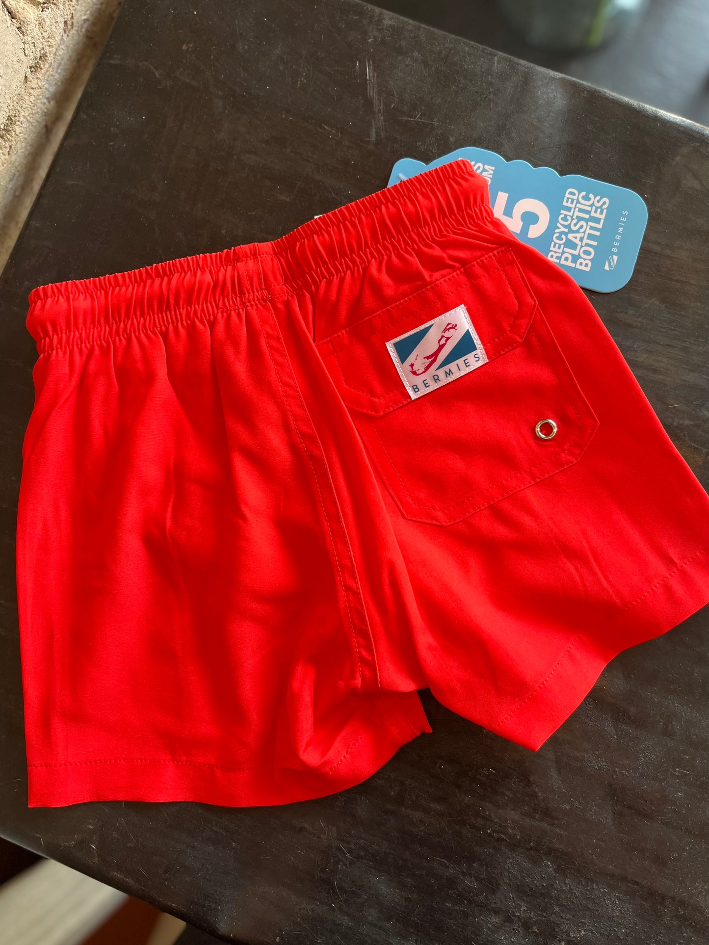 Shark Child Swim Trunks- Red
