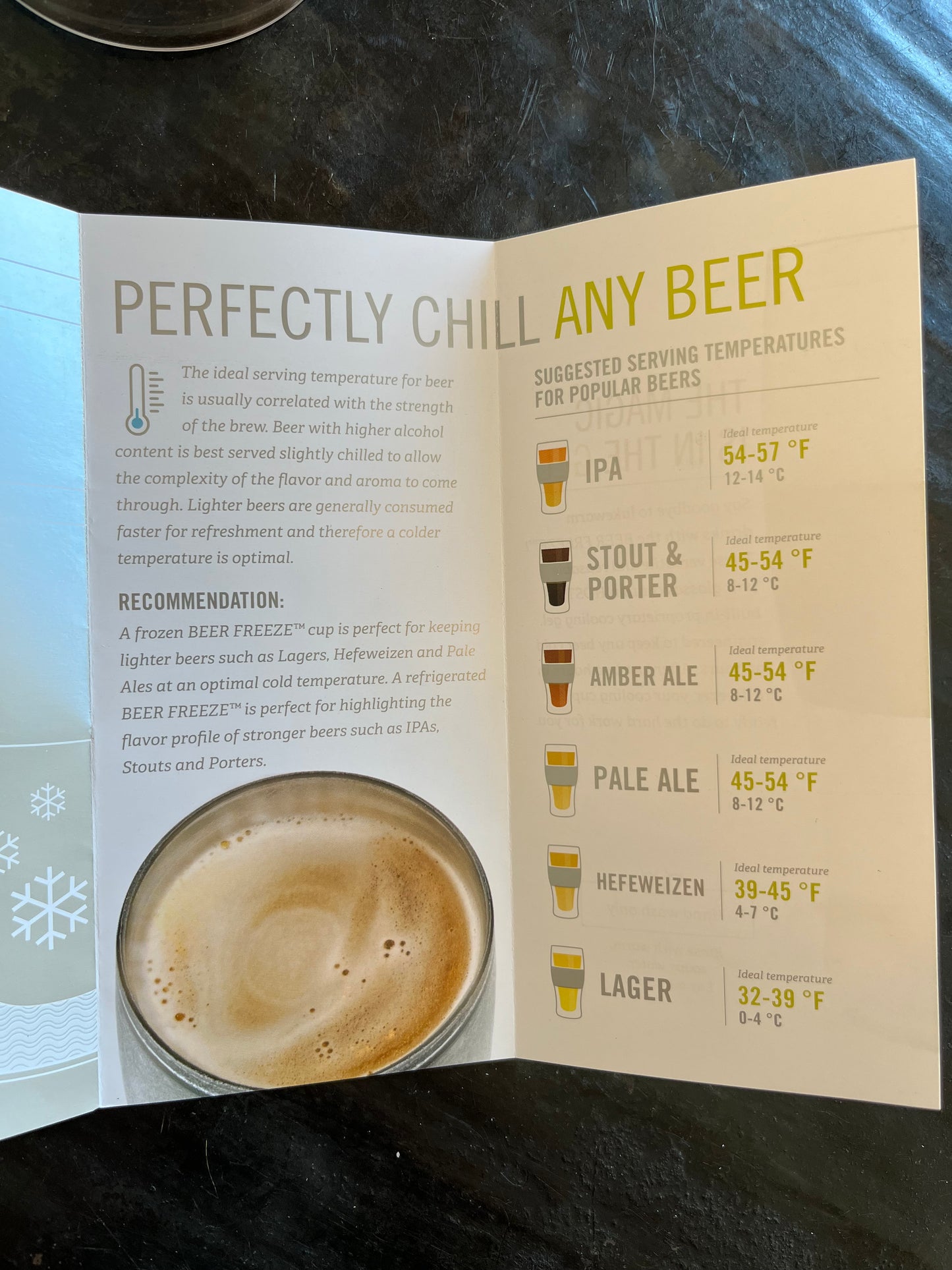 Beer Freeze Cooling Cup- Wood Print