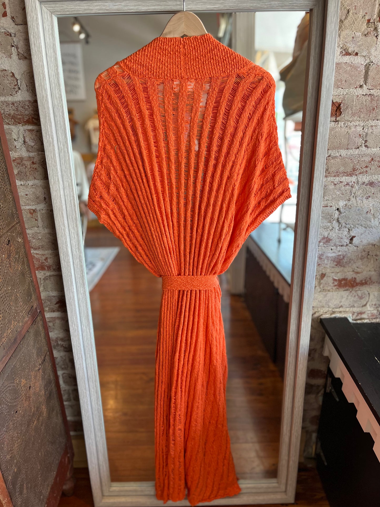 Long Tie Cardigan- Orange