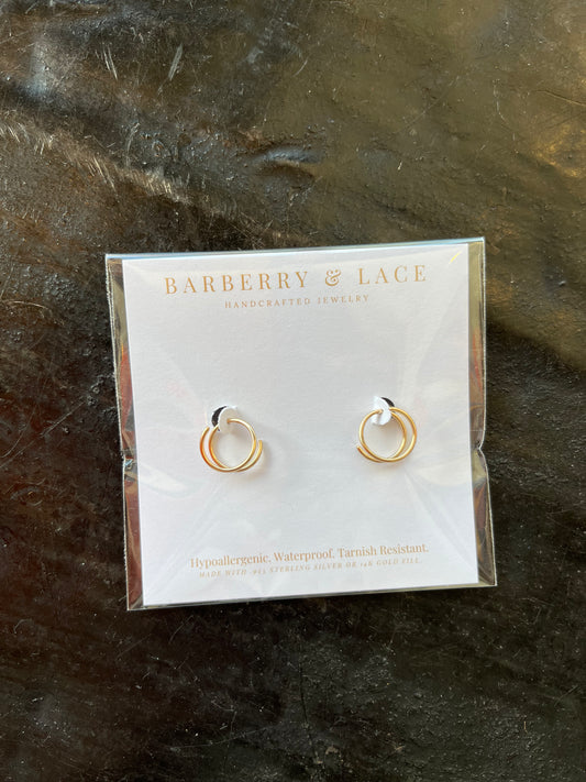 Twist-In Double Huggie Hoop Earrings- Gold