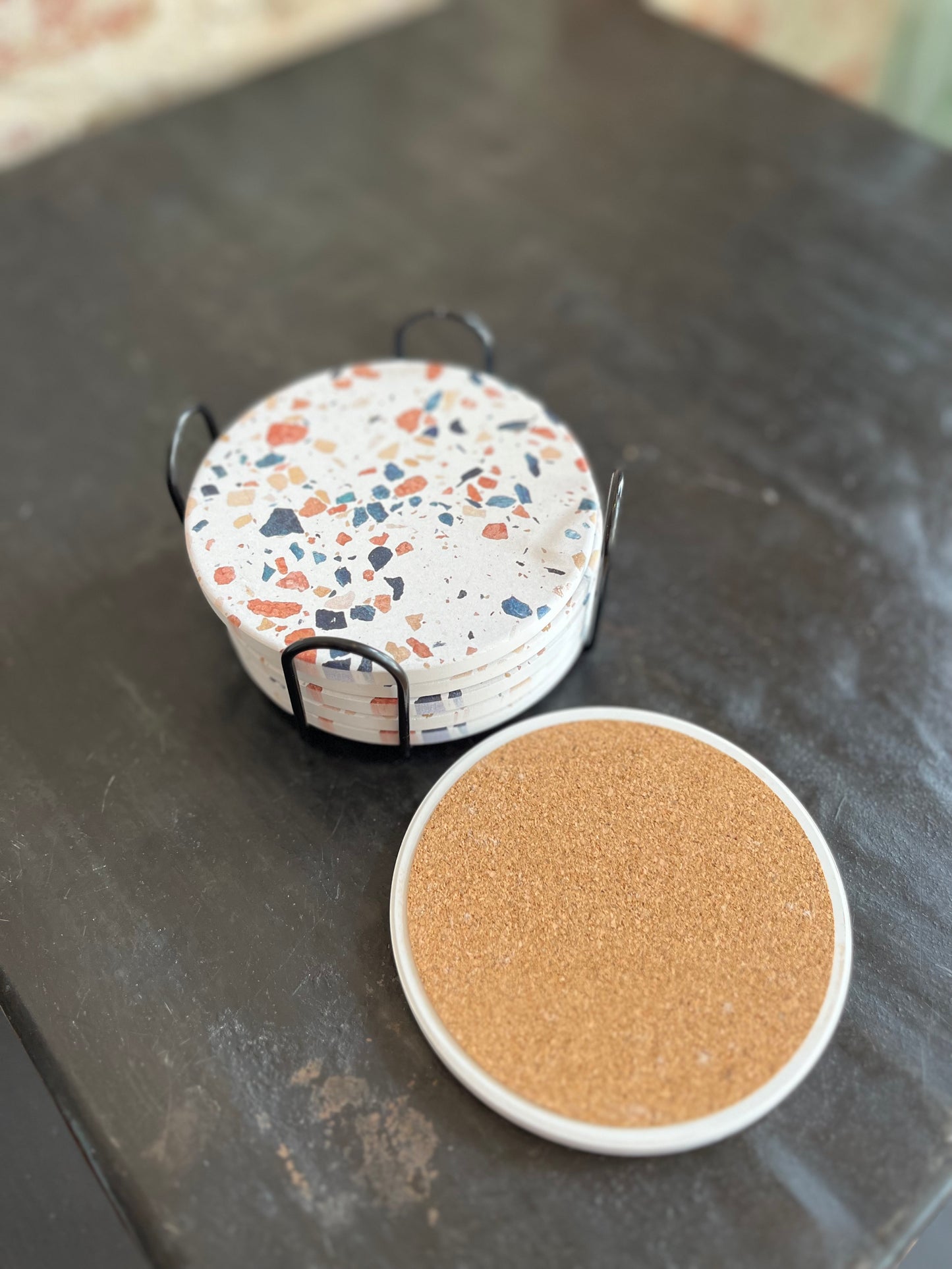 Terrazzo Stoneware Coaster Set