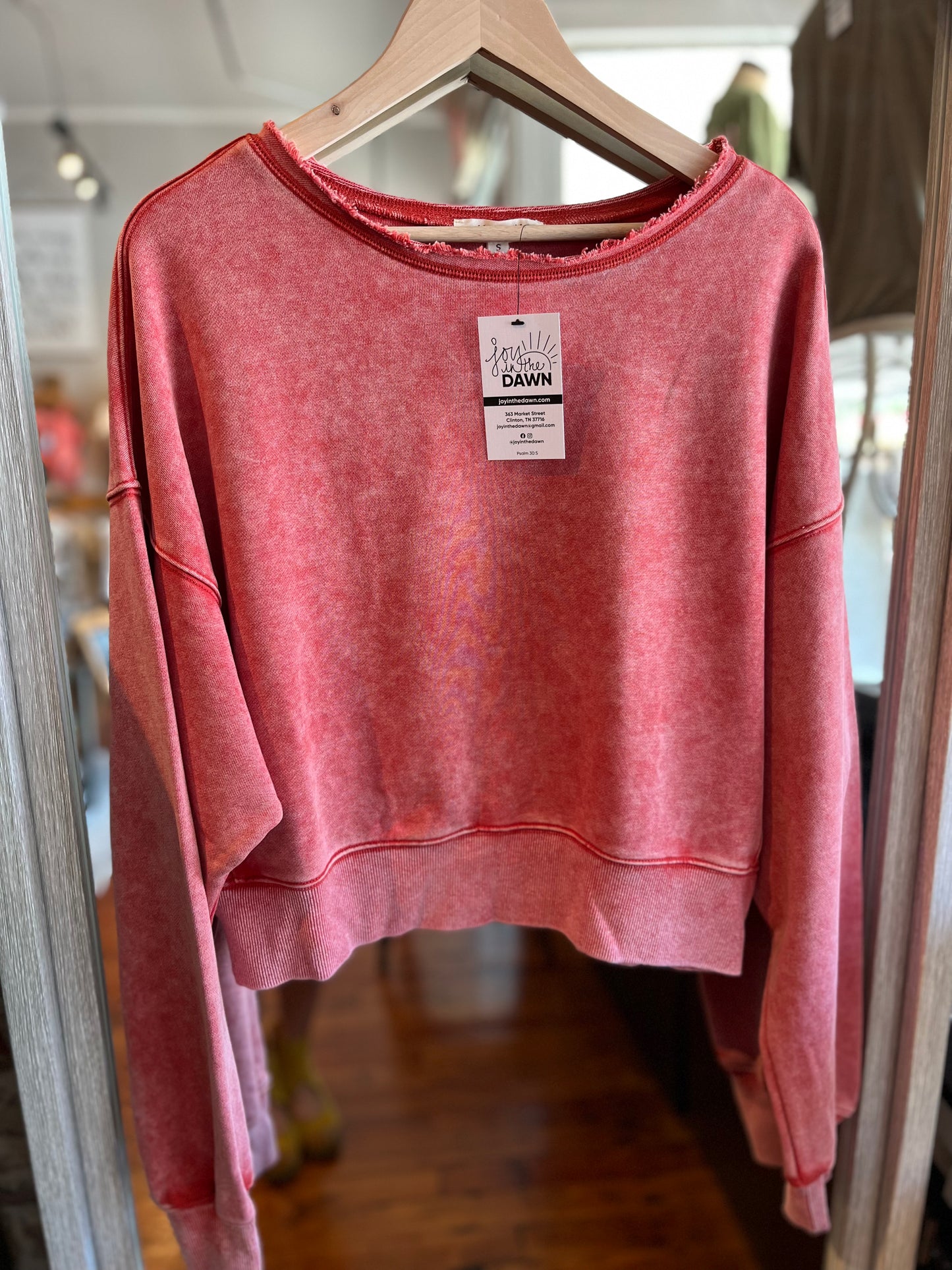 Washed Red Crop Top