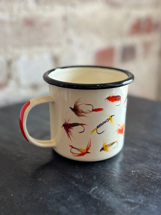 Fly Fishing Enamel Mug