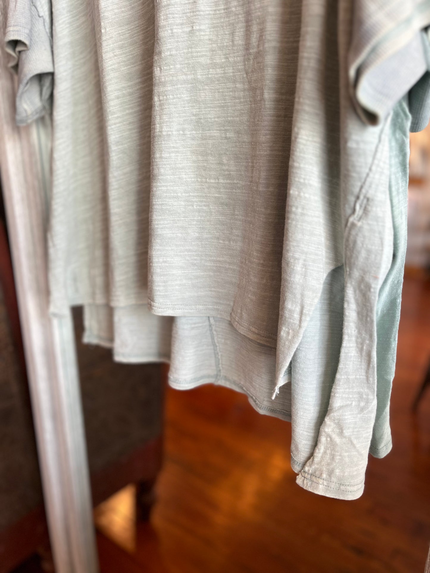 Thermal Sleeve Tee- Light Blue