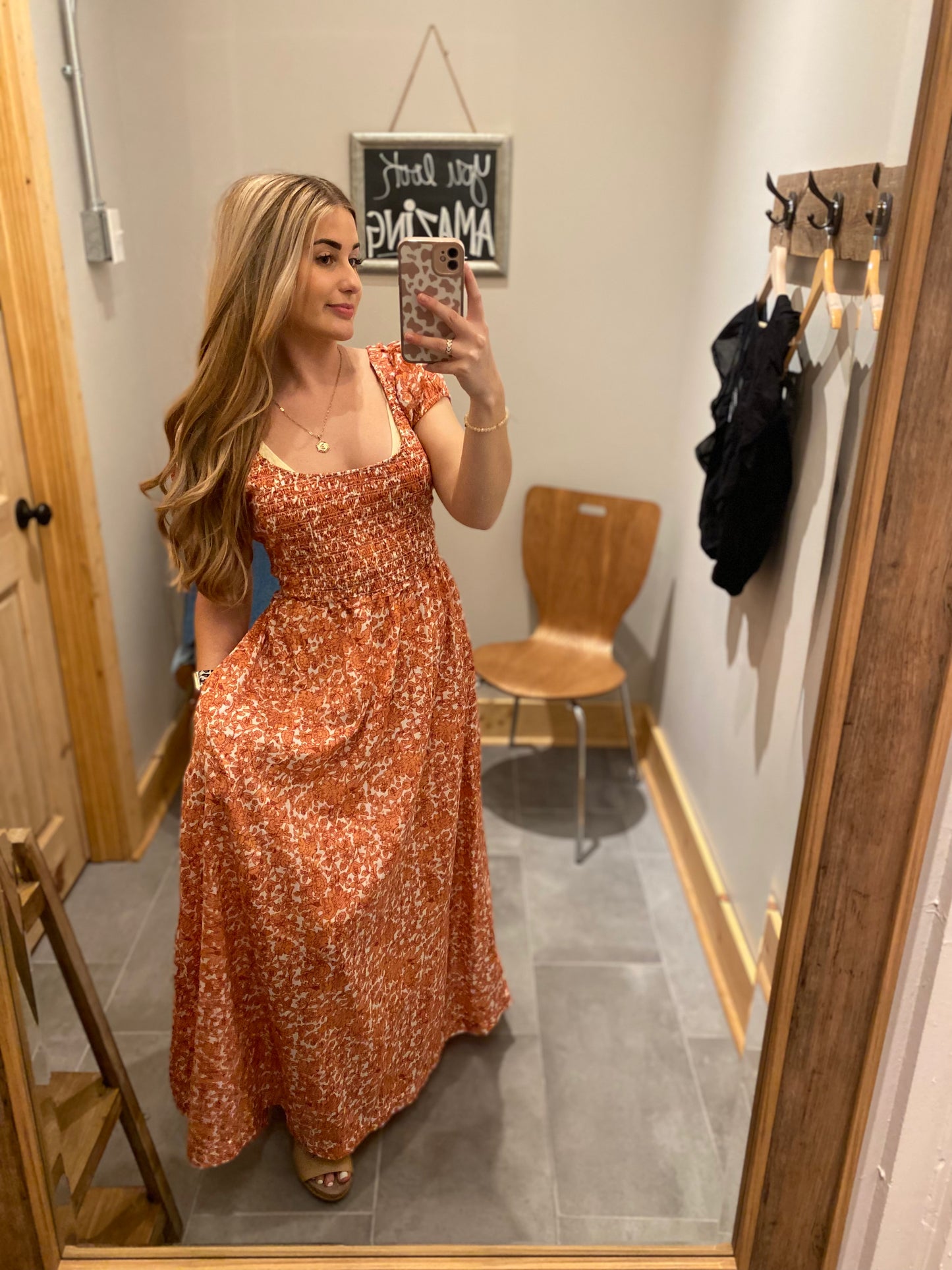 Salmon Santa Fe Dress