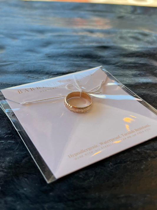 Floral Stacking Band- Gold