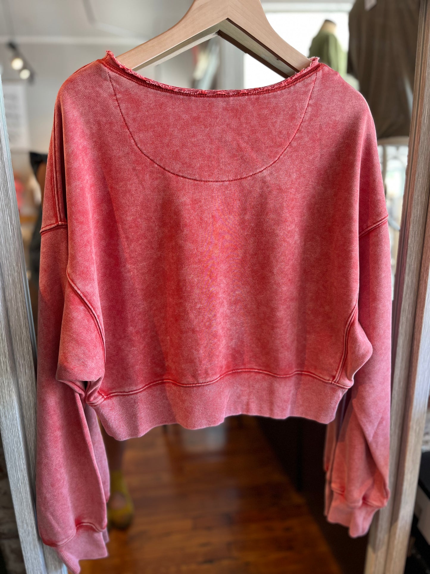 Washed Red Crop Top