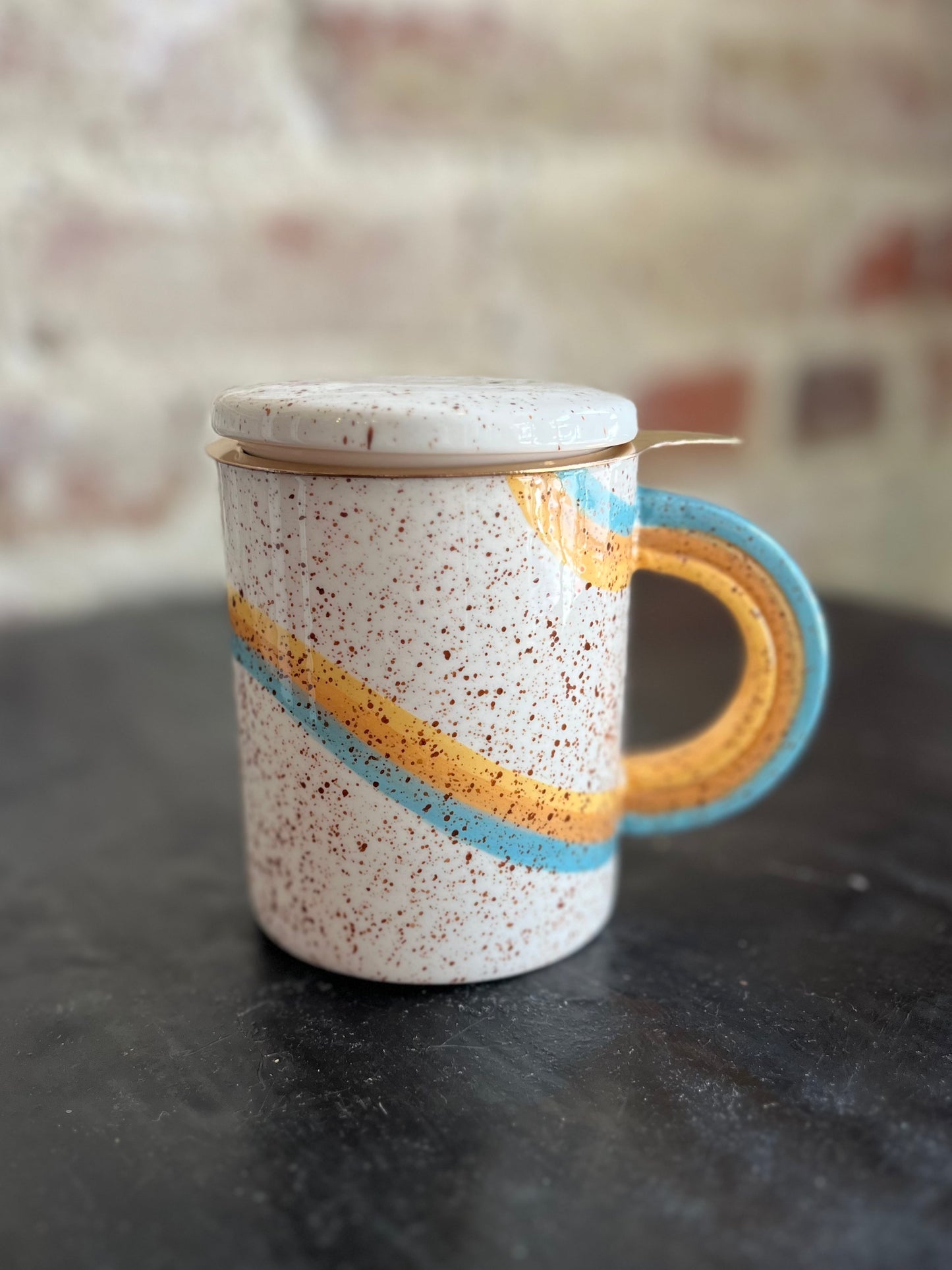 Waverly Ceramic Tea Mug & Infuser w/ Lid