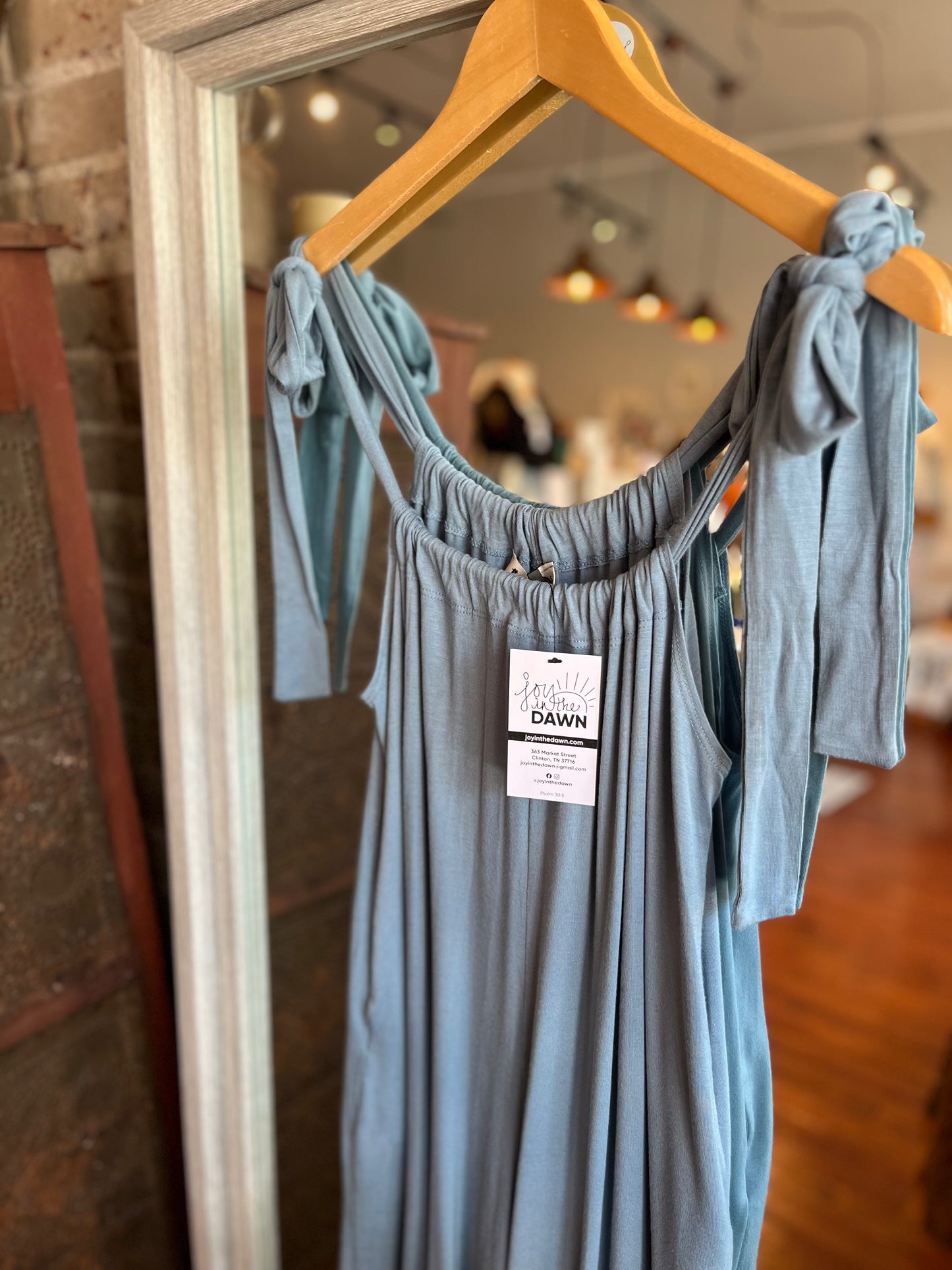 Forever Relaxed Gathered Jumpsuit- Light Denim