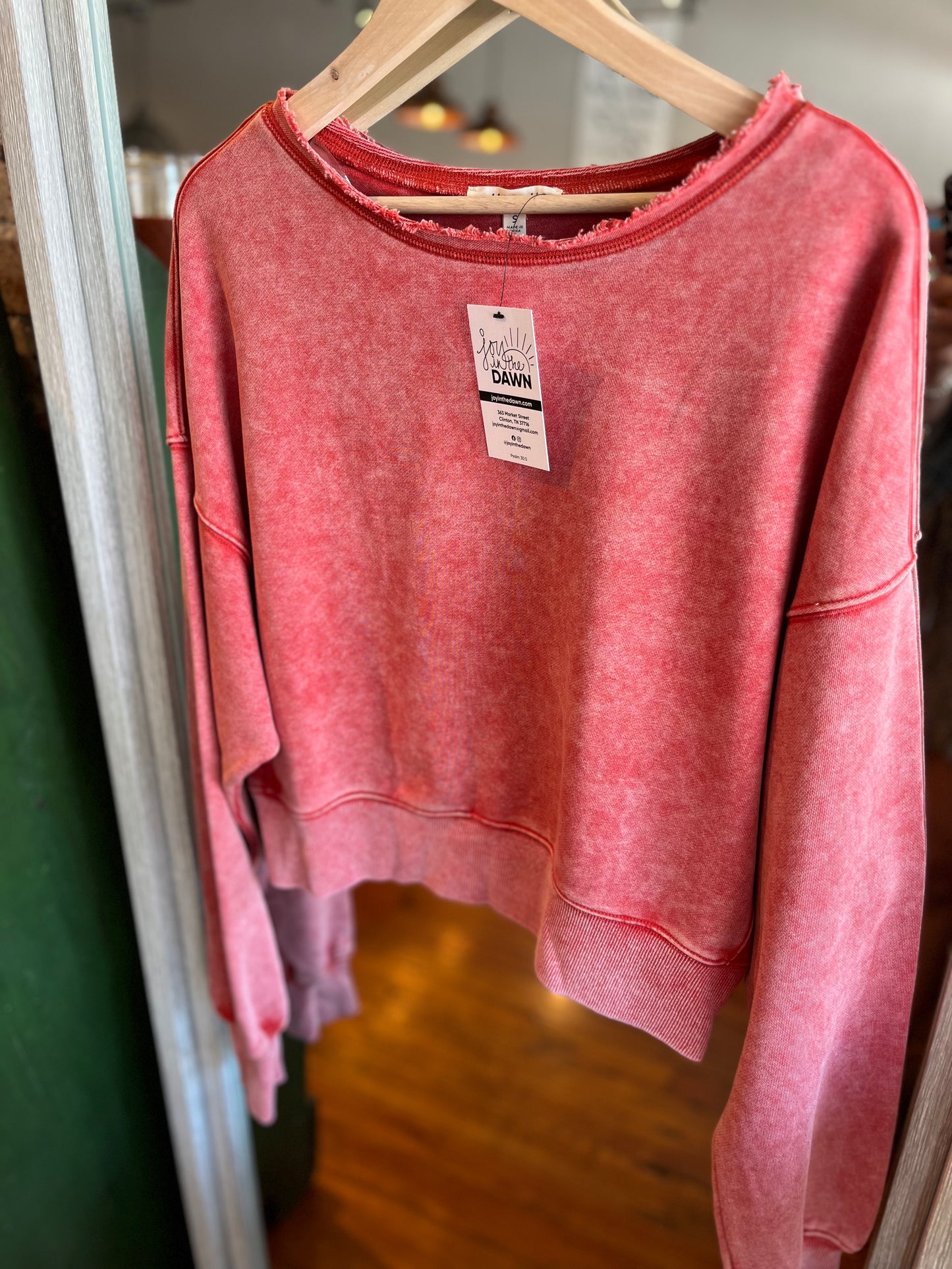 Washed Red Crop Top