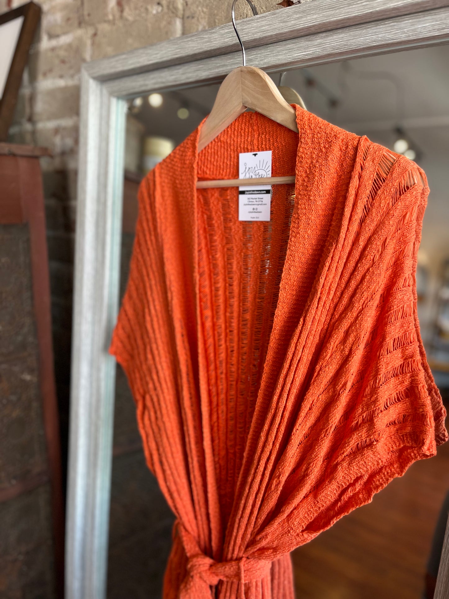 Long Tie Cardigan- Orange