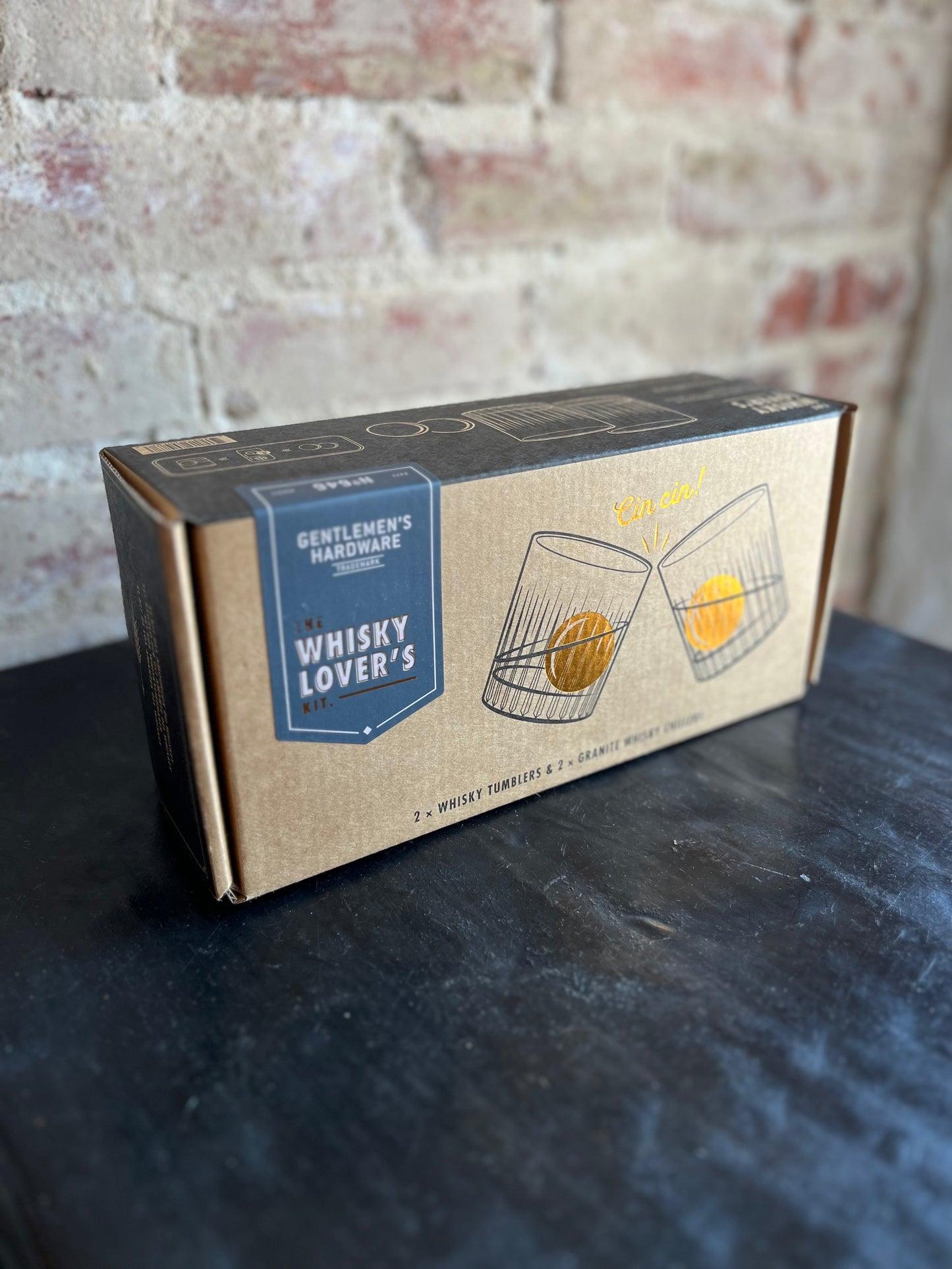 Cocktail Tumbler + Whiskey Stone Set