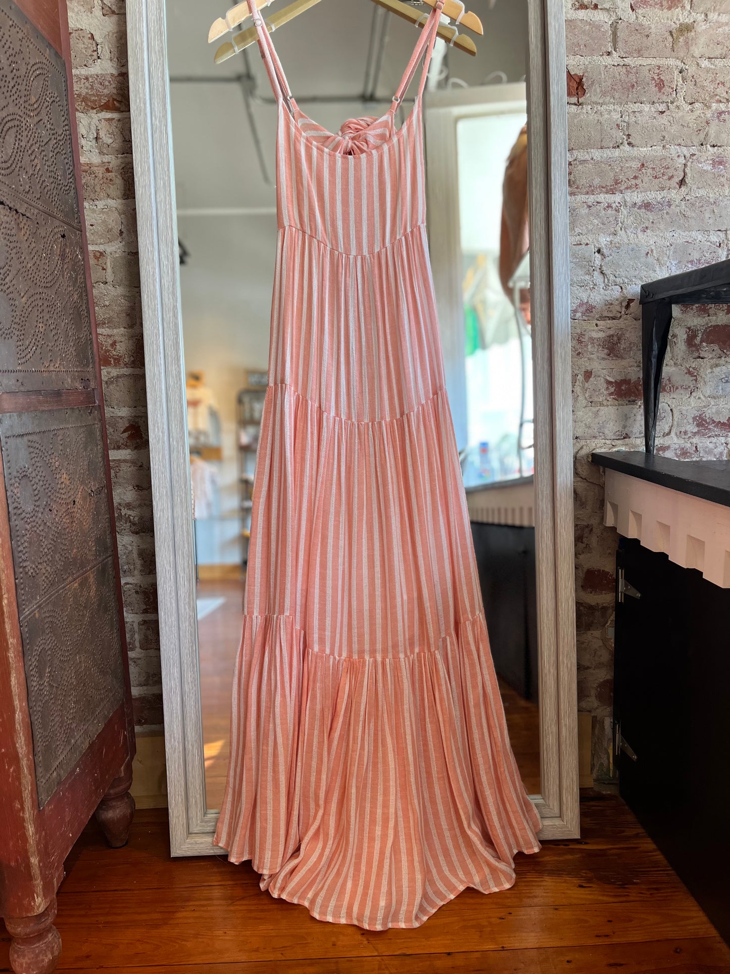 Midi Coral Stripe Dress