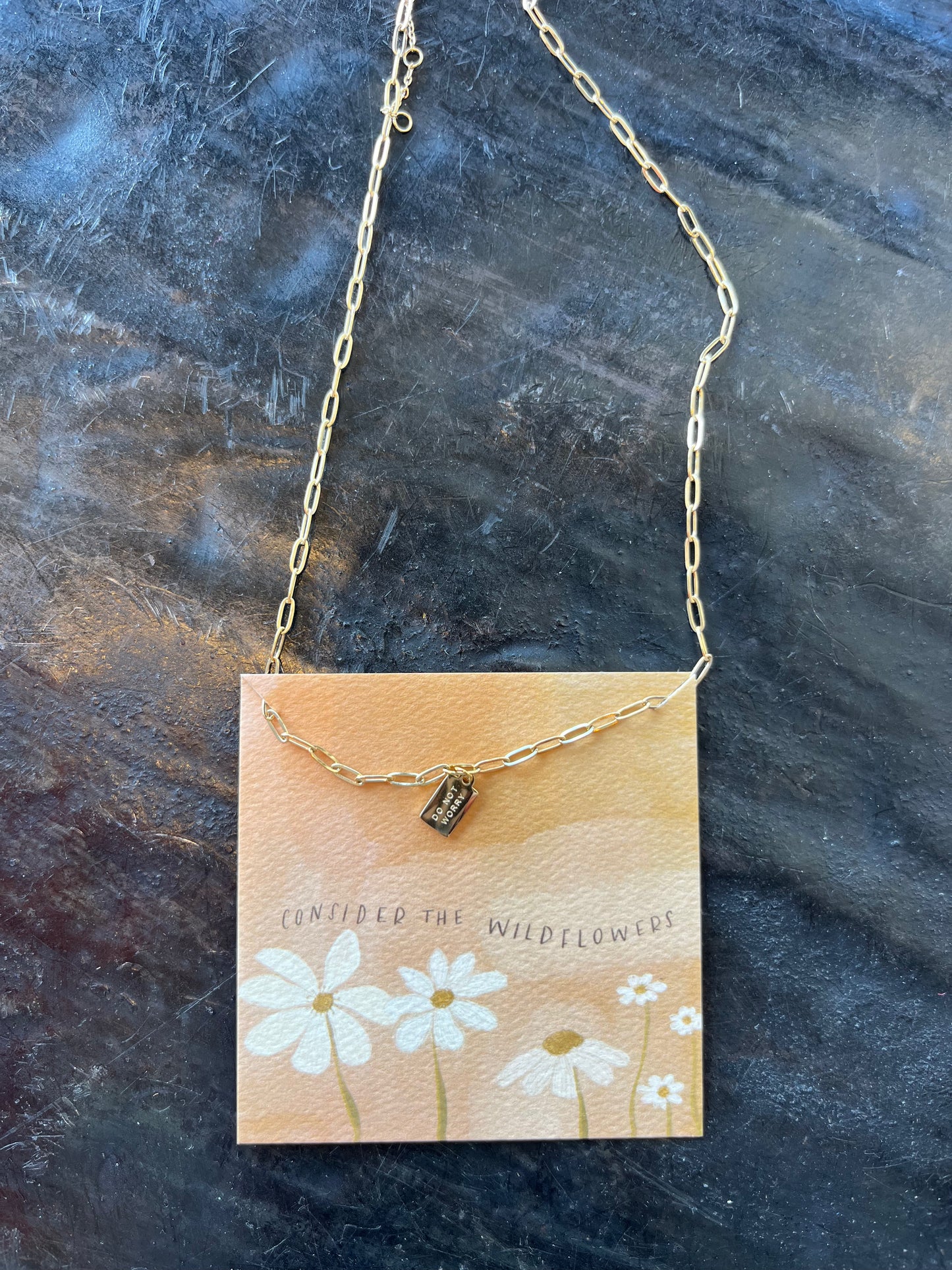 Do Not Worry Tag Necklace
