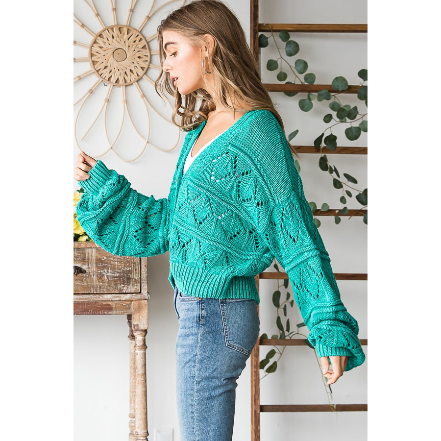 Jade Mineral Washed Cardigan
