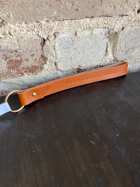 There is Freedom in Surrender Leather Wristlet