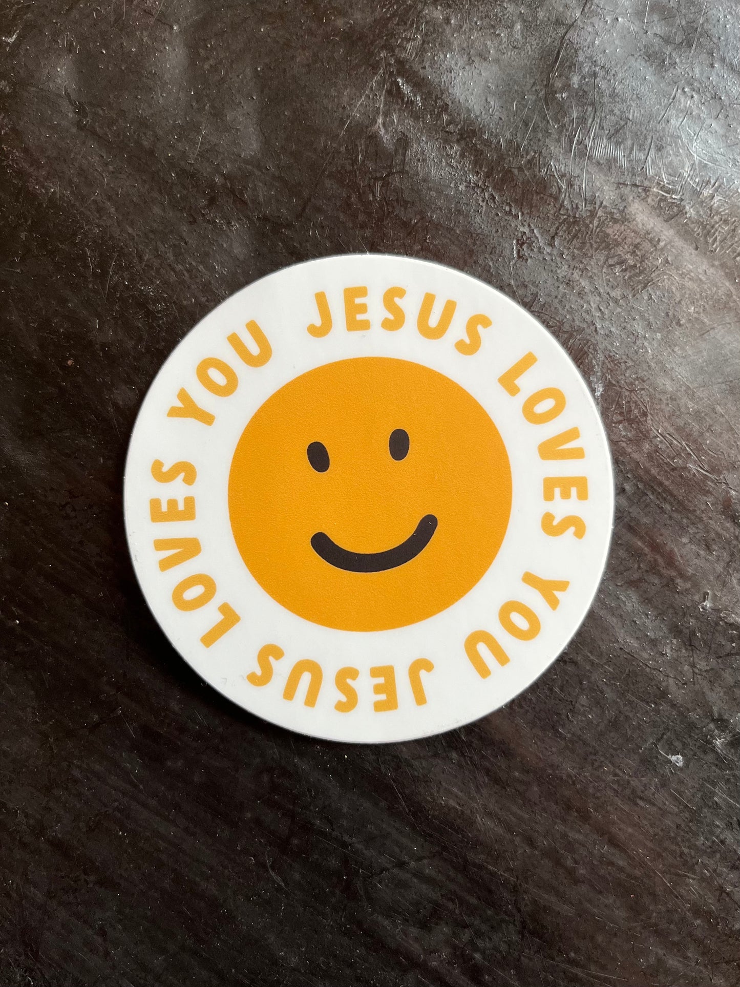 Jesus Loves You Smiley Face Sticker