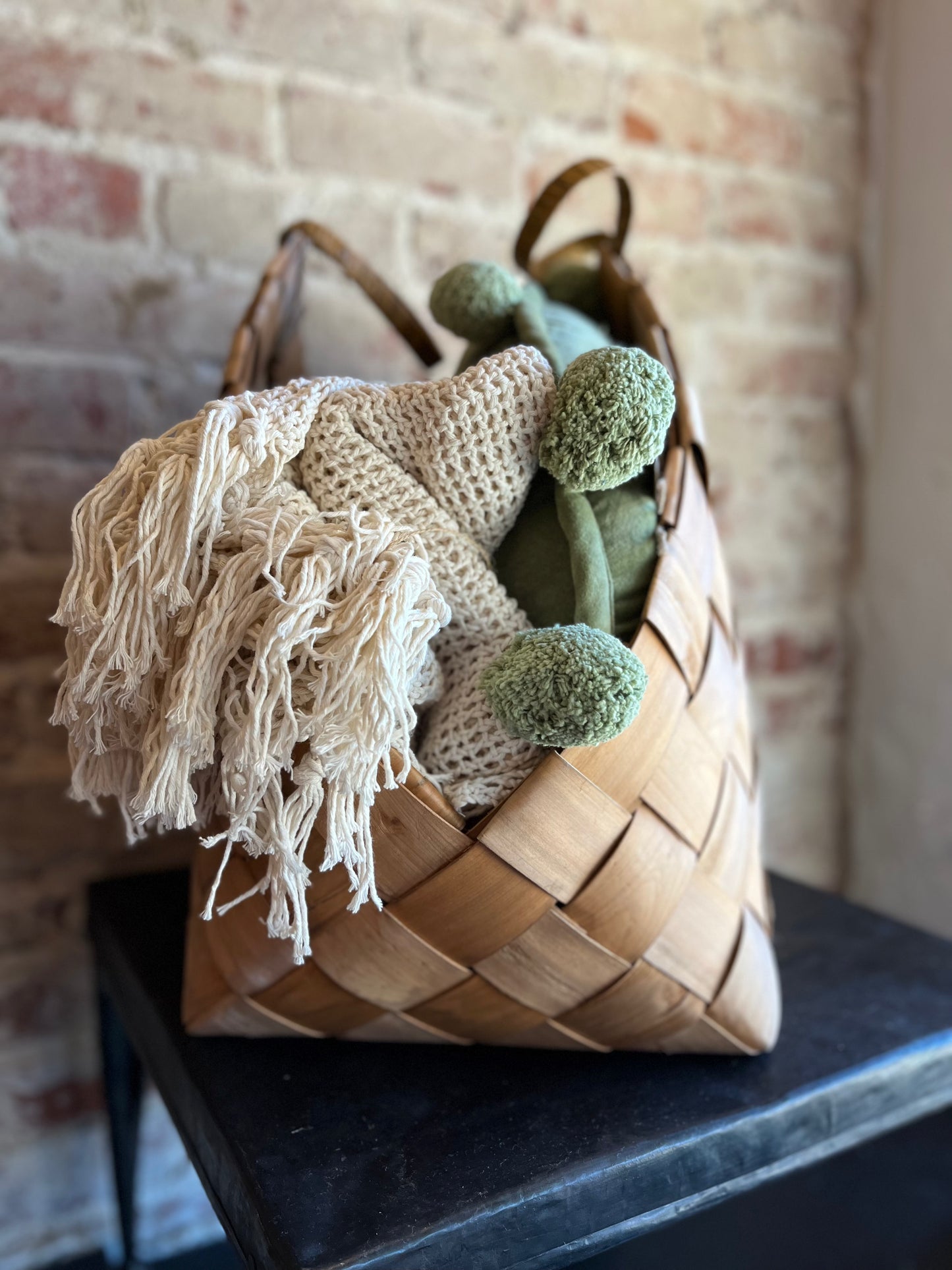 Cream Knitted Throw