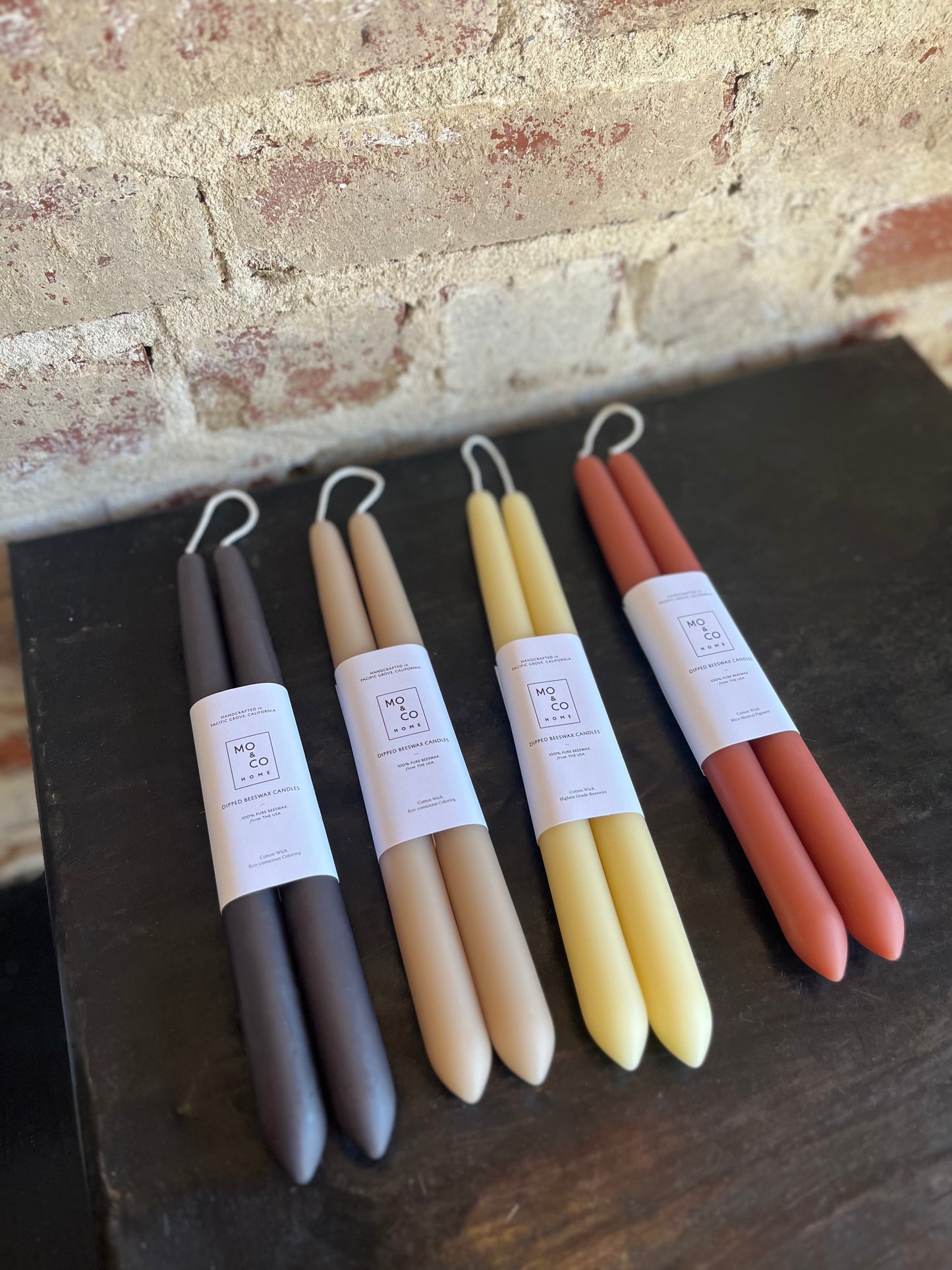 Beeswax Dipped Candle Set- Charcoal
