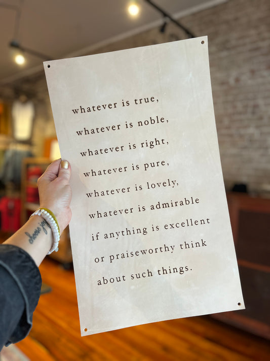 Think about Such Things Leather Banner