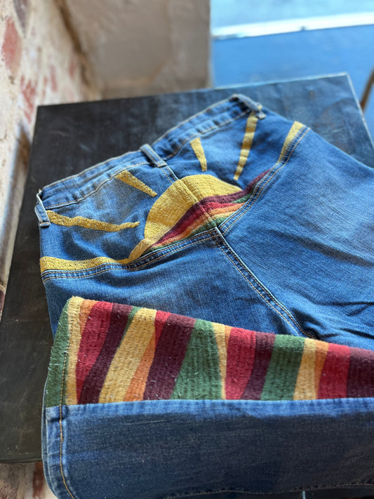 SUNRISE Embroidered Flare Jeans