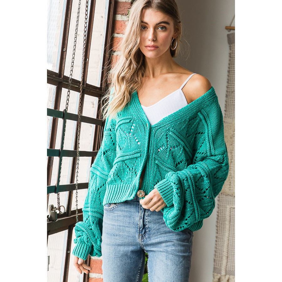 Jade Mineral Washed Cardigan