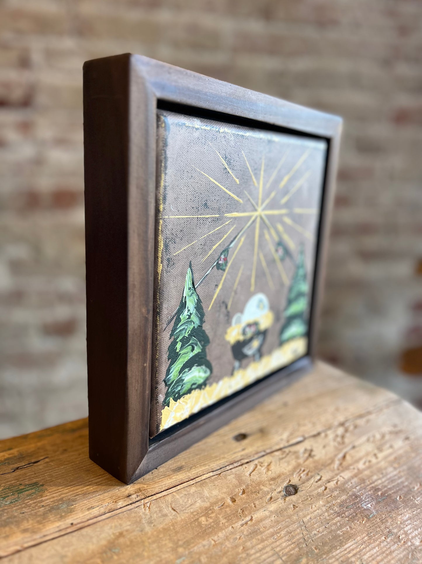 Framed Manger Canvas Medium- Handmade