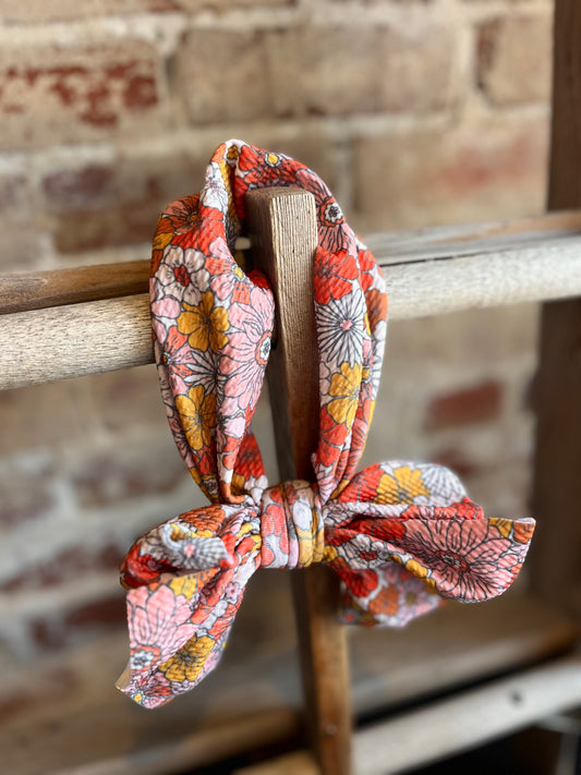 Retro Floral Top Knot Headwrap - Infant