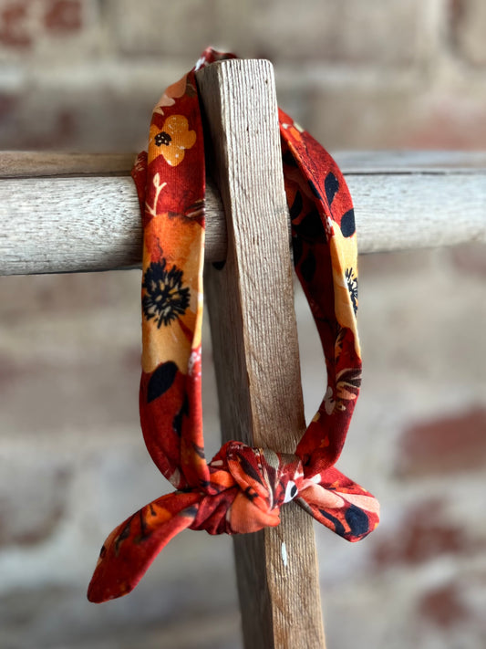 Auburn Floral Top Knot Headband - Infant
