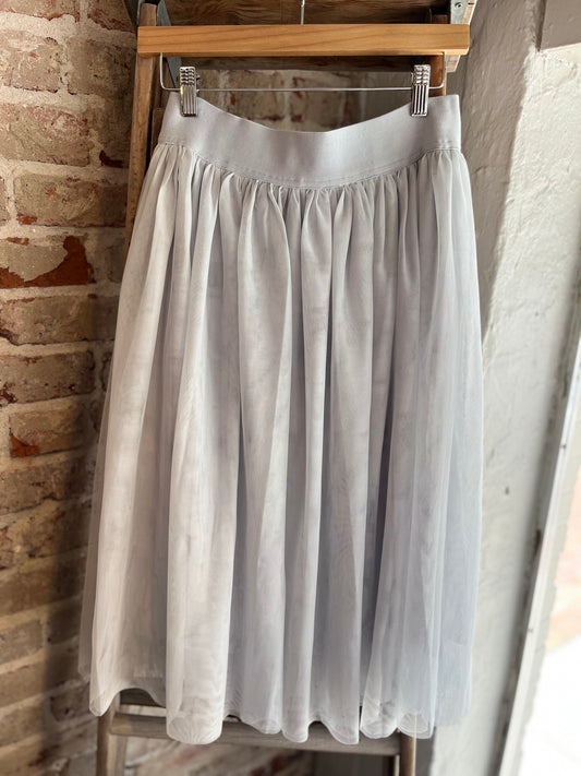 Layered Tulle Skirt- Pearl Blue