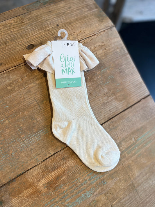 Cream Ruffle Sock - Toddler/Youth