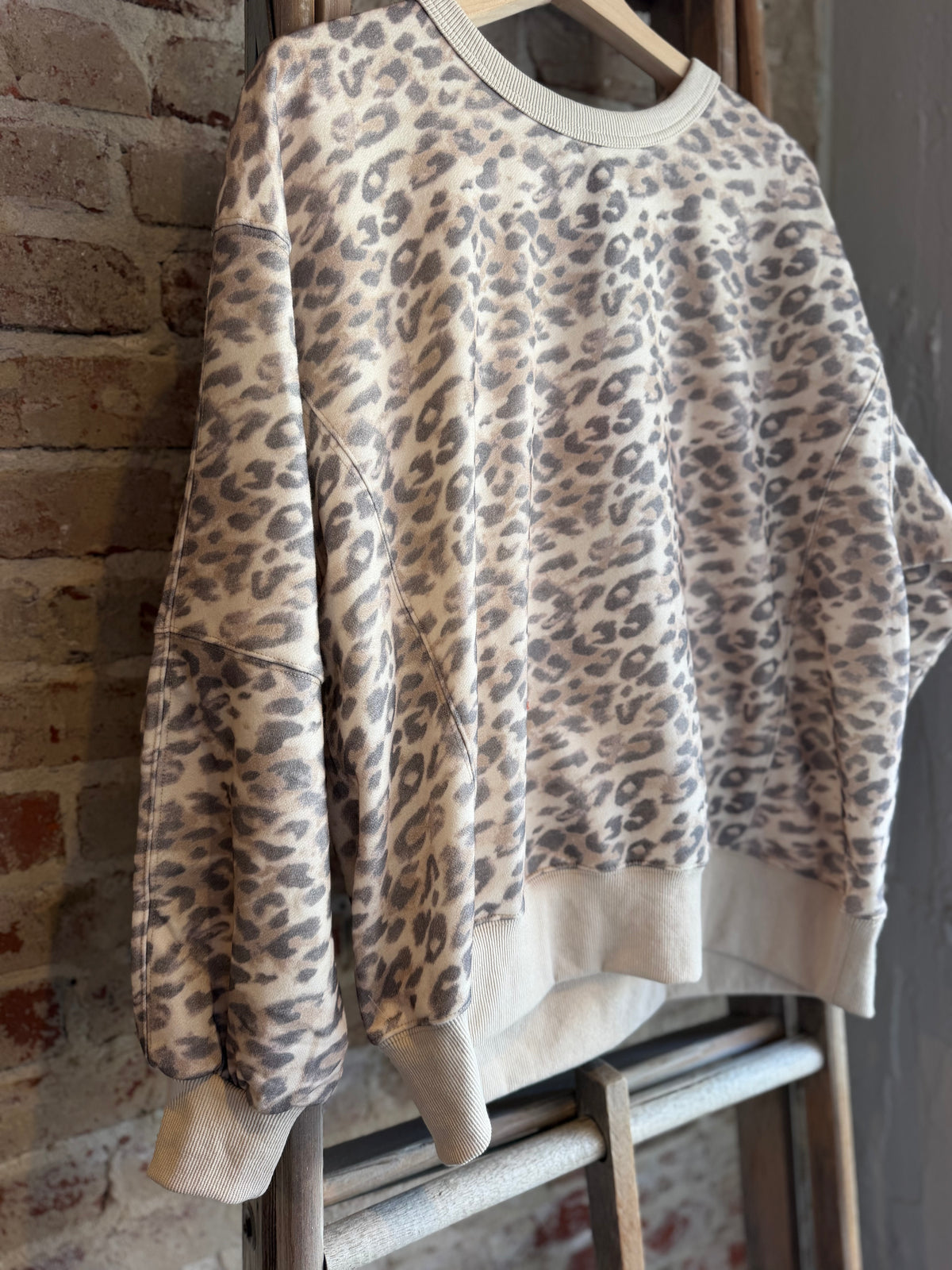Leopard Fleece Oversized Crewneck