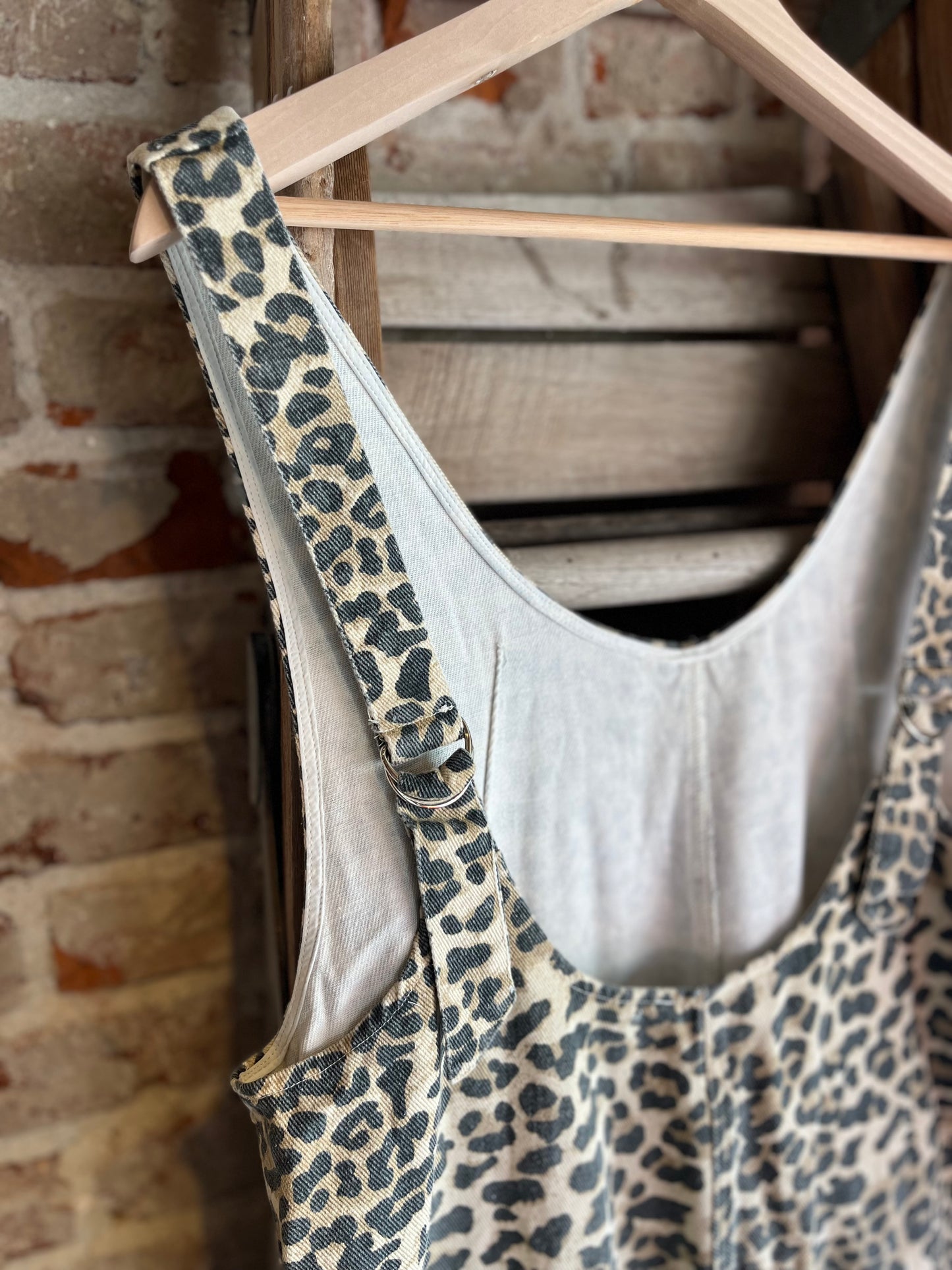 Leopard Print Oversized Overalls