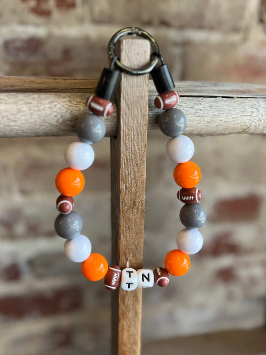 "TN" Football Pet Necklace - Orange/White