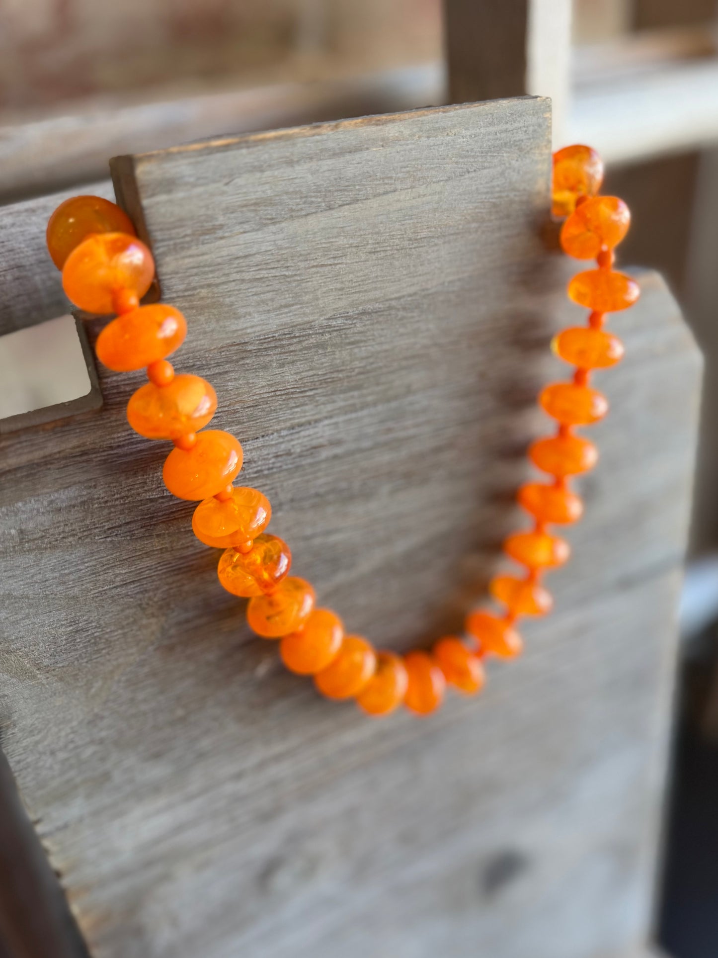 Circle Bauble Ball Necklace - Orange