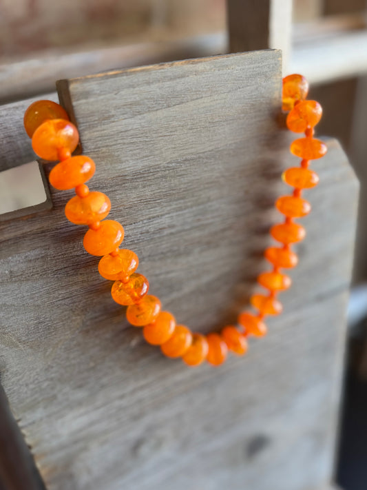 Circle Bauble Ball Necklace - Orange