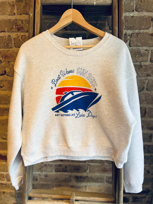 Ain't Nothing Like Lake Days Crop Sweatshirt