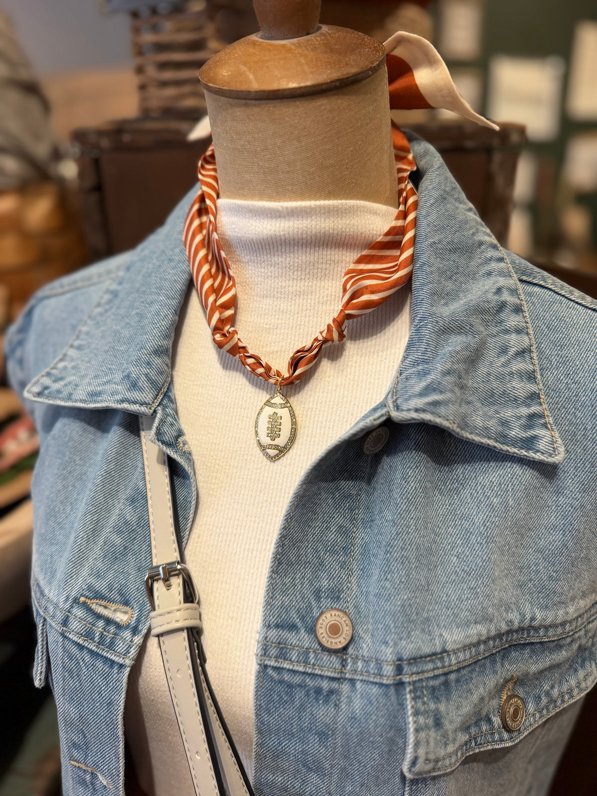 Game Day Football Scarf Necklace