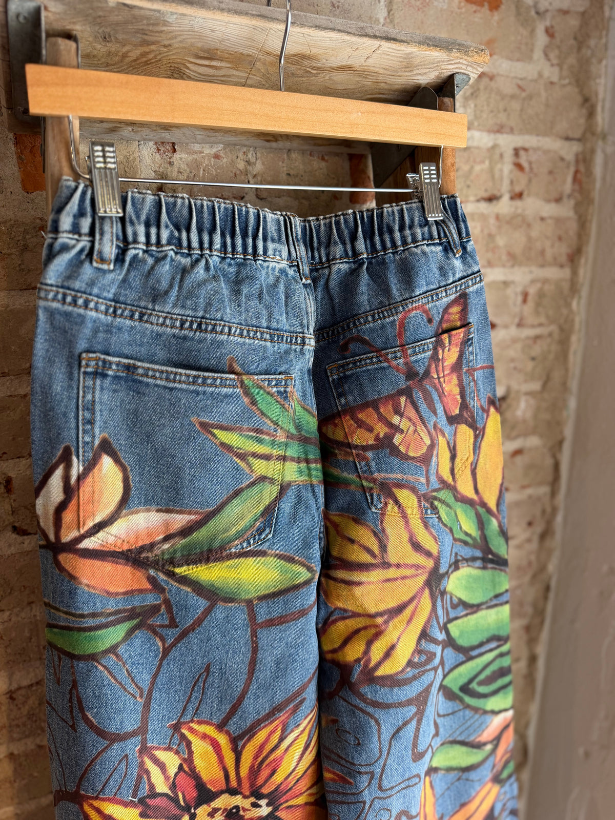 Watercolor Sunflower Jeans