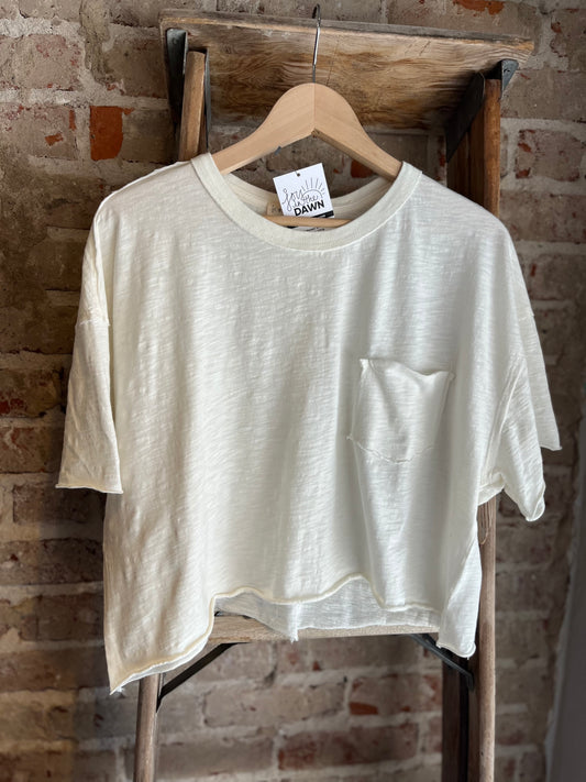 Cotton Crew Tee- Off White