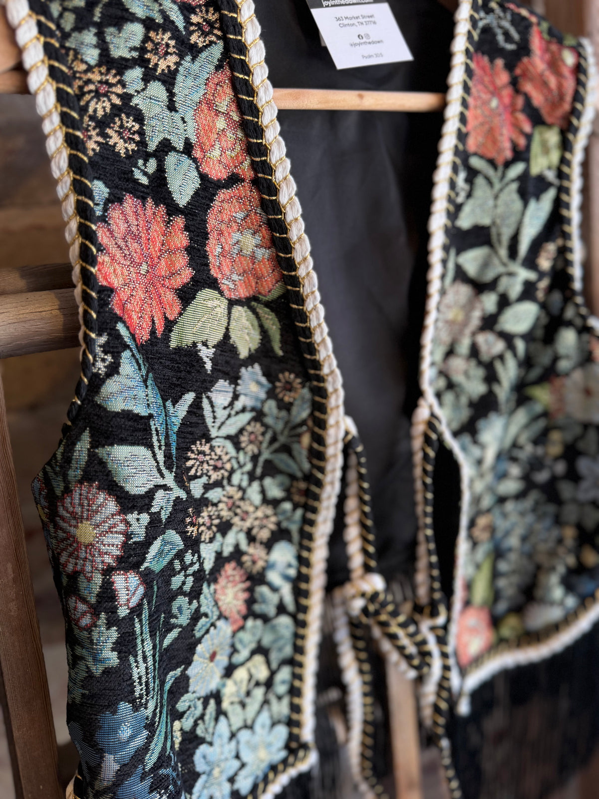 Western Tapestry Fringe Vest